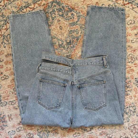 Agolde Broken Waistband Denim Jeans | 28 | Light Wash - Picture 5 of 7